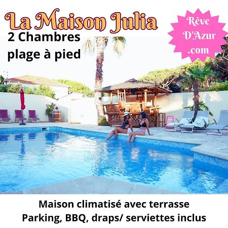 Reve D'Azur, 2 Chambres, Maison Julia En Bord De Mer A La Nartelle, Piscine Partagee, Parking & Terrasse Bbq, Wifi Et Draps Inclus Plage A Pied Сен Максим Екстериор снимка