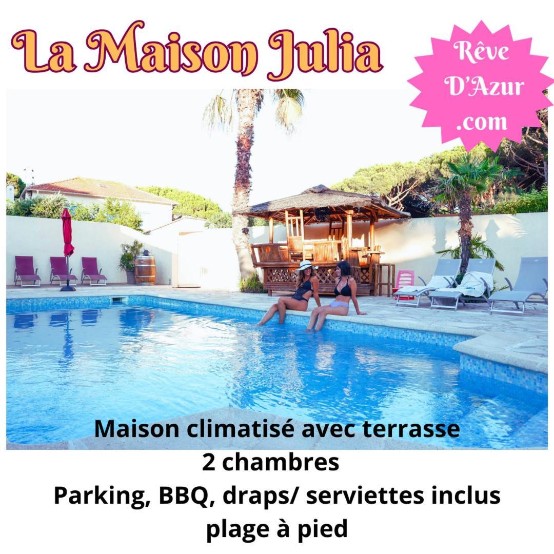 Reve D'Azur, 2 Chambres, Maison Julia En Bord De Mer A La Nartelle, Piscine Partagee, Parking & Terrasse Bbq, Wifi Et Draps Inclus Plage A Pied Сен Максим Екстериор снимка